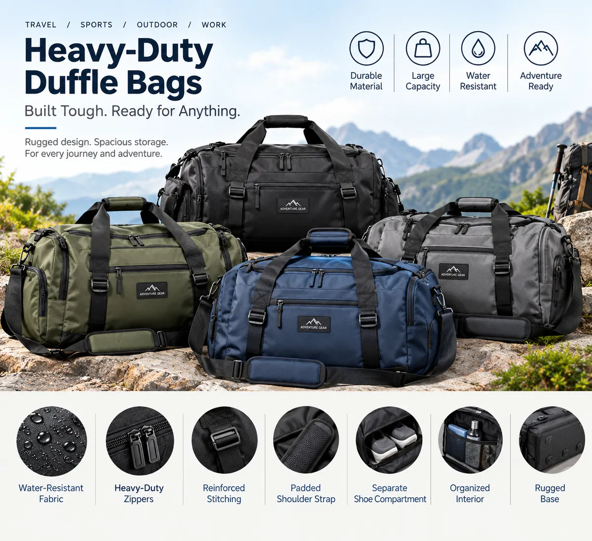 Heavy-Duty Duffle Bags