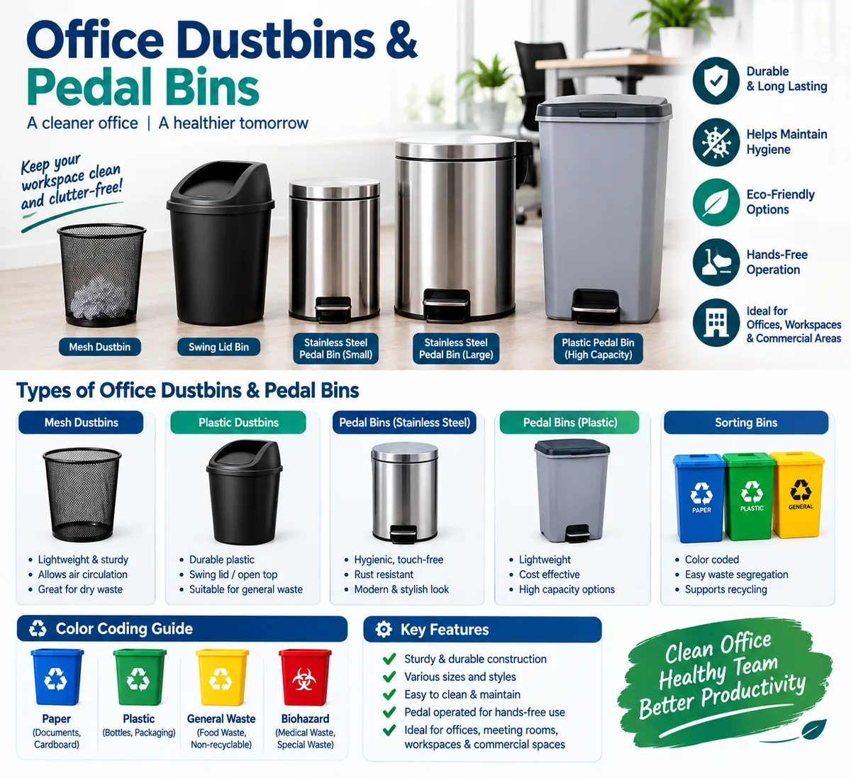 Office Dustbins & Pedal Bins